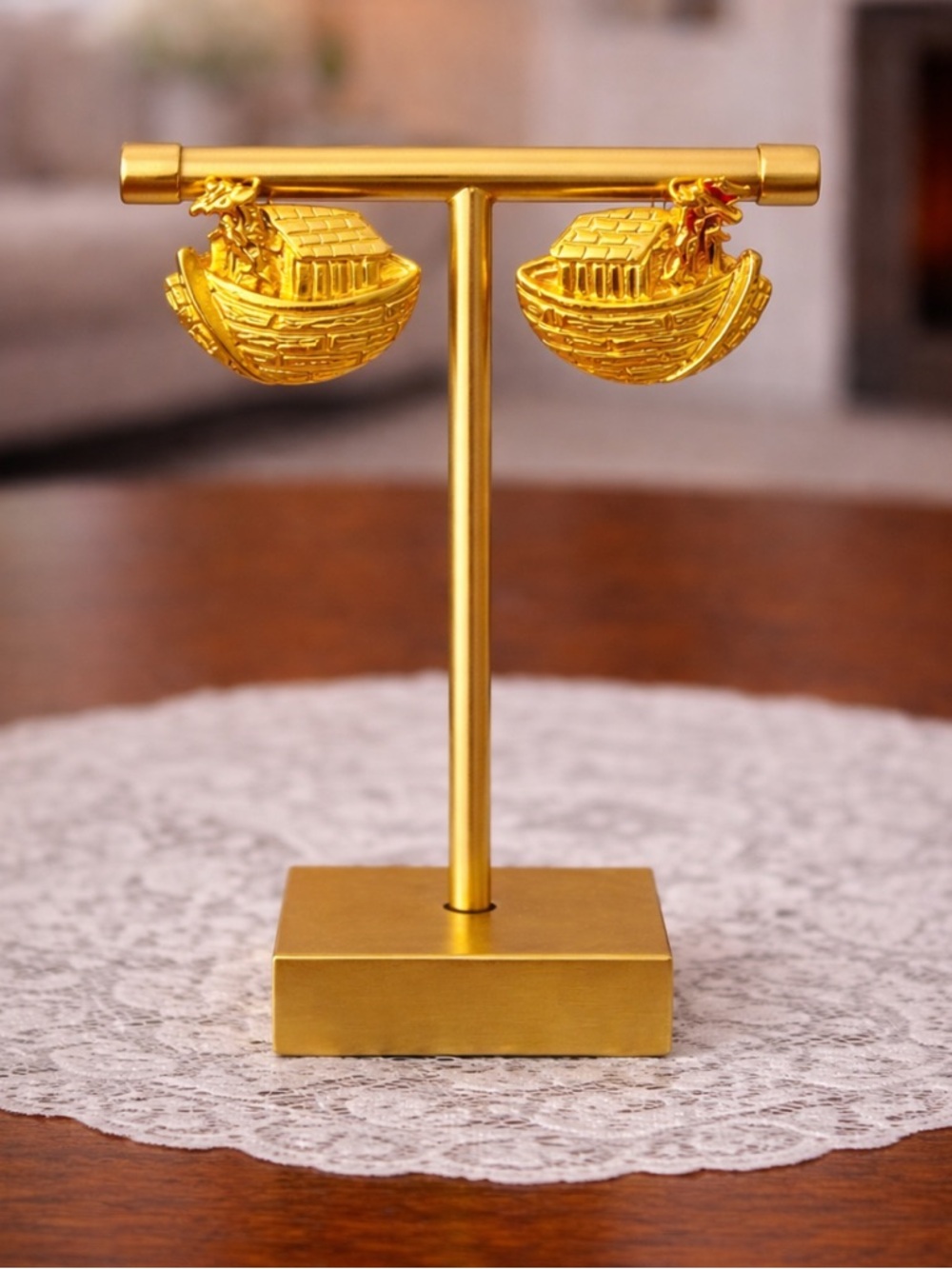Premier Designs Noah's Ark Gold Studs